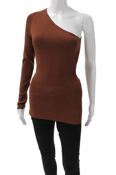 Victoria Beckham Women Designer Brown Long Sleeve Top Size 1