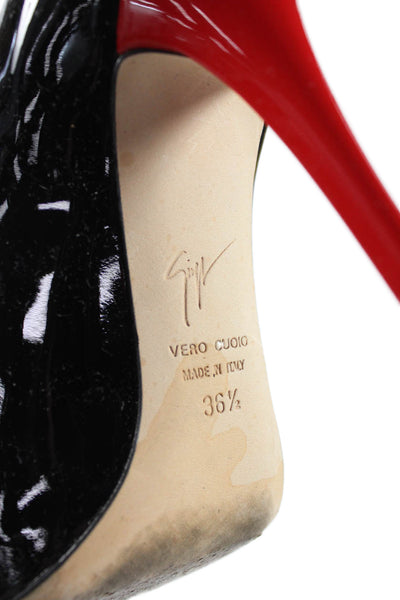 Giuseppe Zanotti Design Womens Patent Leather Heels Pumps Black Size 36.5 6.5