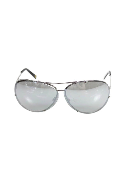 Michael Kors Unisex Adults Oversized Aviator Sunglasses Silver Size 68-10 125mm
