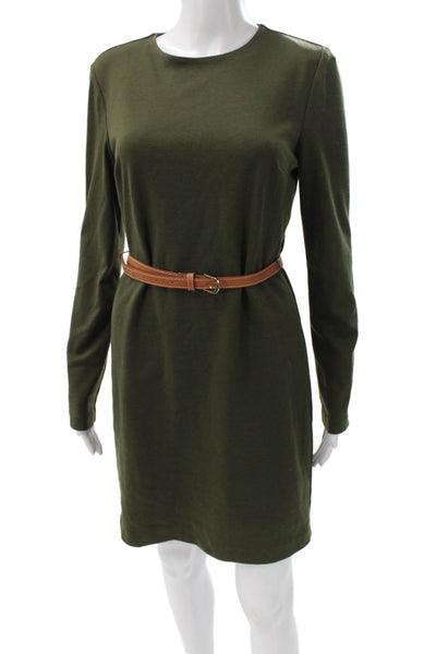 Michael Michael Kors Women Sheath Dress Green Long Sleeve Size S