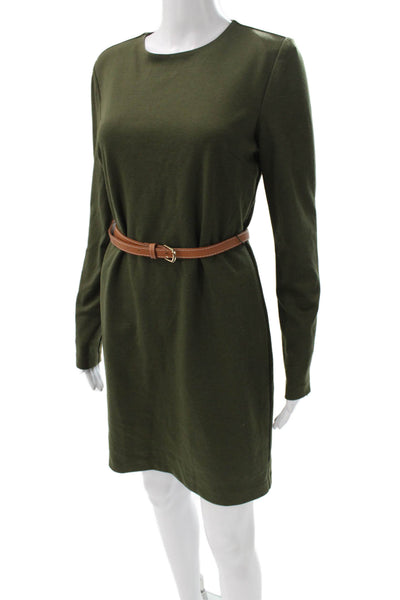 Michael Michael Kors Women Sheath Dress Green Long Sleeve Size S