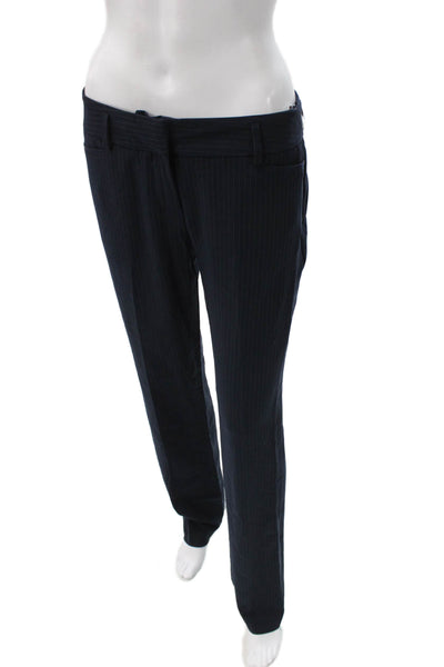 Amanda + Chelsea Women Dress Pants Dark Blue Striped Cotton Polyester Size 4