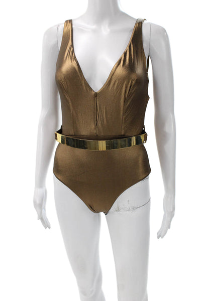 Moeva Womens Brown One Piece Swimsuit 89% Polyamide 11% Elastane Size S