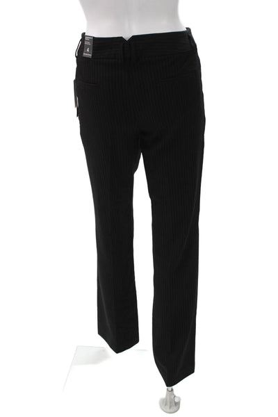 Amanda + Chelsea Women Black Striped Dress Pants Size 4