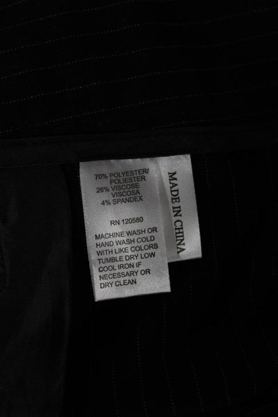 Amanda + Chelsea Women Black Striped Dress Pants Size 4