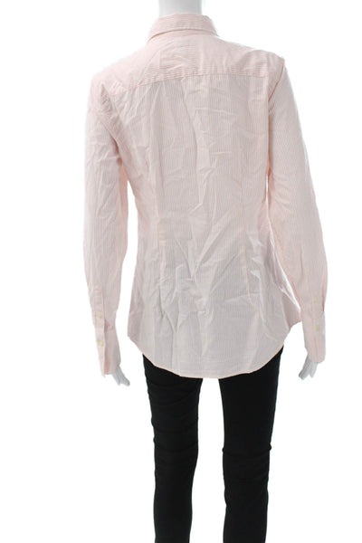 Banana Republic Womens Pink Striped Collared Button-Up Blouse Size 8