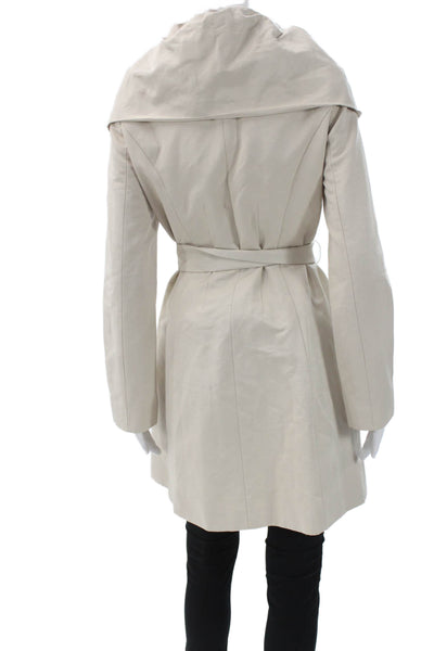 Tahari Women Trench Coat Beige Button Front Size S