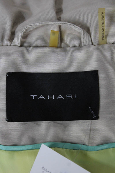 Tahari Women Trench Coat Beige Button Front Size S