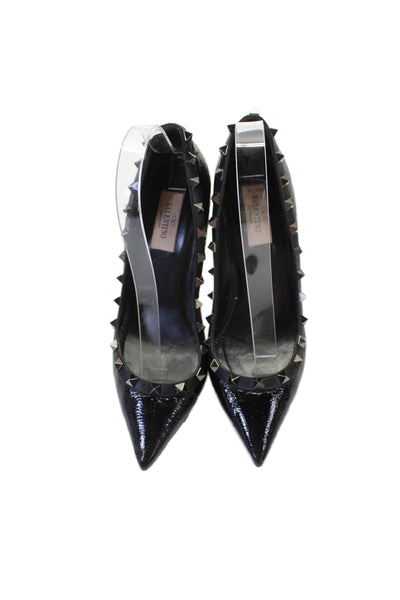 Valentino Garavani Womens Studded Pointed Toe Heels Black Size 37 7