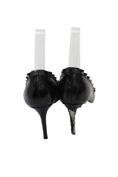 Valentino Garavani Womens Studded Pointed Toe Heels Black Size 37 7