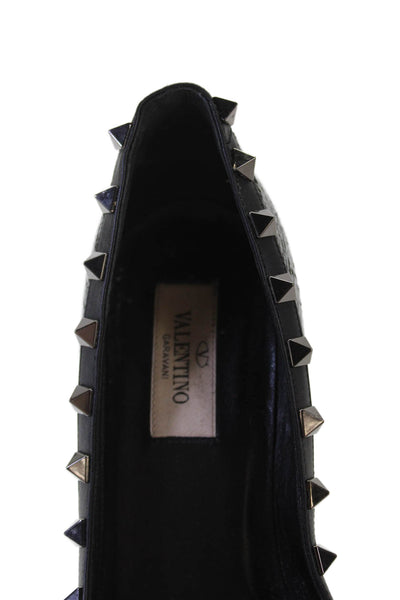 Valentino Garavani Womens Studded Pointed Toe Heels Black Size 37 7