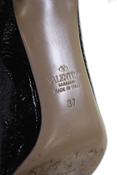 Valentino Garavani Womens Studded Pointed Toe Heels Black Size 37 7