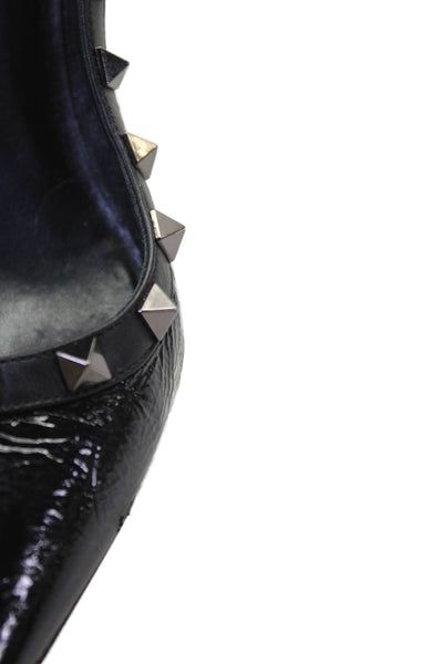 Valentino Garavani Womens Studded Pointed Toe Heels Black Size 37 7
