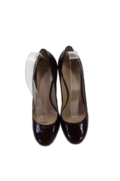 Giuseppe Zanotti Design Womens Leather Heels Burgundy Size 37 7