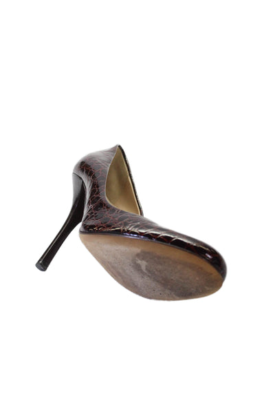 Giuseppe Zanotti Design Womens Leather Heels Burgundy Size 37 7