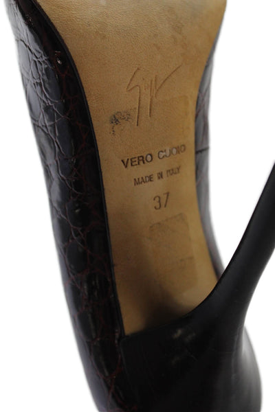 Giuseppe Zanotti Design Womens Leather Heels Burgundy Size 37 7