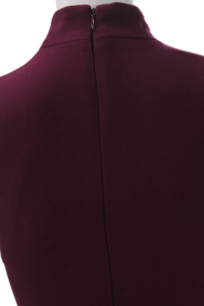 Likely Womens Bodycon Sheath Dress Purple Mockneck Sleeveless Zip Size 0