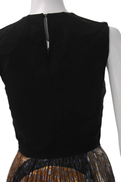 Victoria Victoria Beckham Women Fit & Flare Dress Black Sleeveless Zip Size 2