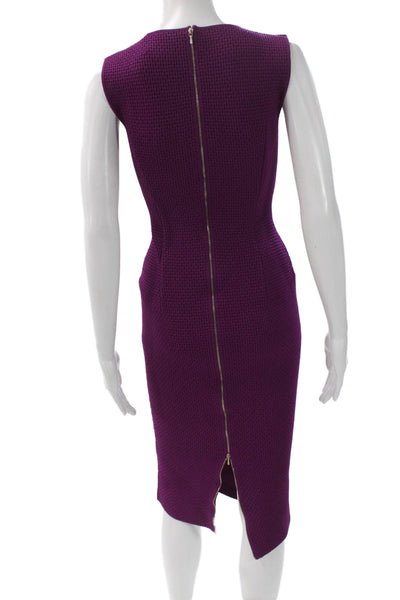 Victoria Beckham Women Bodycon Sheath Dress Purple Sleeveless Size 2