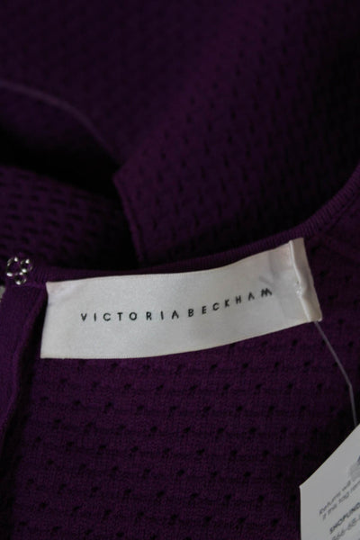 Victoria Beckham Women Bodycon Sheath Dress Purple Sleeveless Size 2