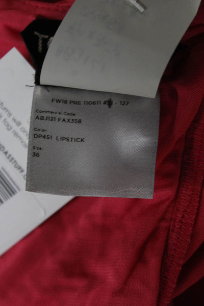 Tom Ford Women Bodycon Linen Red Long Sleeve Crew Neck Dress Mid-Calf Size 36