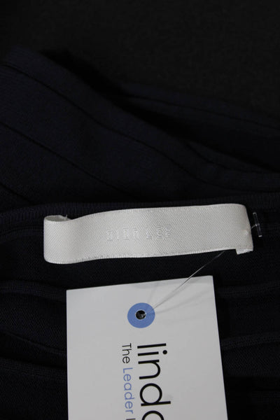 Dion Lee Women Striped Lace Up Cropped Camisole Dark Blue Sleeveless Size 4