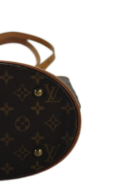 Louis Vuitton Womens Monogram Coated Canvas Gold Tone Shoulder Handbag Brown