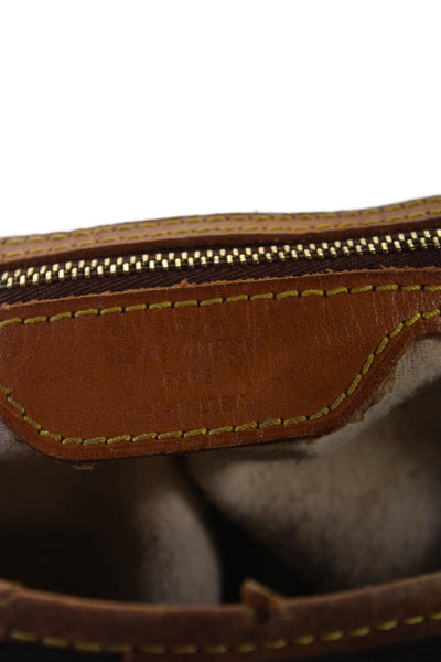 Louis Vuitton Womens Monogram Coated Canvas Gold Tone Shoulder Handbag Brown