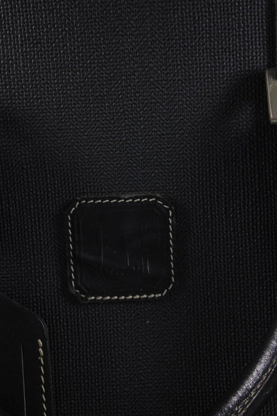 Dunhill Womens Leather Zipper Closure Large Shoulder Handbag Black