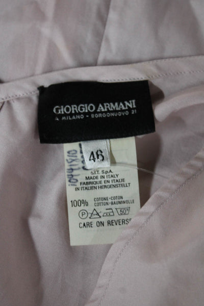 Giorgio Armani Women Basic Pink V-Neck Blouse Short Sleeve Size 46