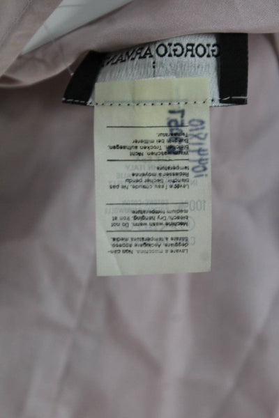 Giorgio Armani Women Basic Pink V-Neck Blouse Short Sleeve Size 46