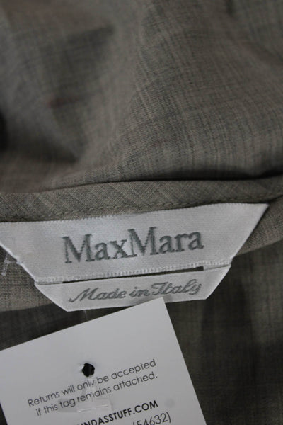 Max Mara Womens Basic Linen Sleeveless Round Neck Blouse Beige Size 10