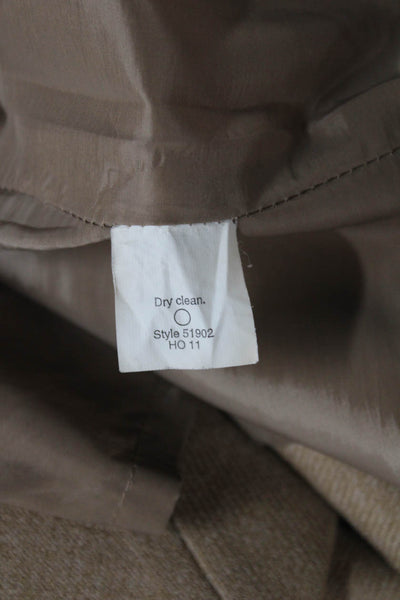 J Crew Womens A-Line Wool Skirt Beige Solid Knee Length Size L