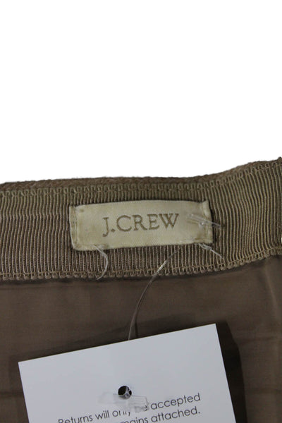 J Crew Womens A-Line Wool Skirt Beige Solid Knee Length Size L