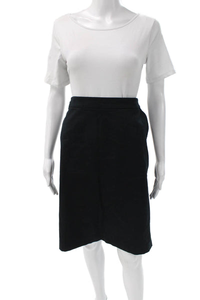 Emporio Armani Women Straight Pencil Skirt Black Rayon Size L