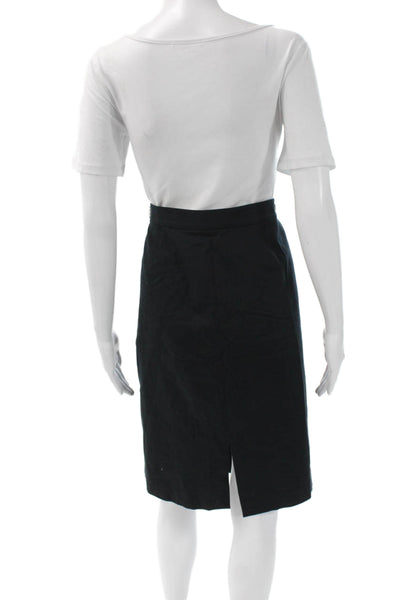 Emporio Armani Women Straight Pencil Skirt Black Rayon Size L