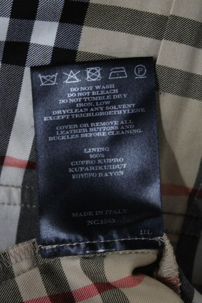Burberry London Blue Label Women Straight Pencil Plaid Beige Skirt Size 12
