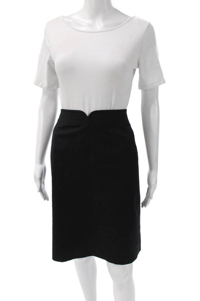 Elie Tahari Women Straight Pencil Skirt Black Cotton Knee Size 14