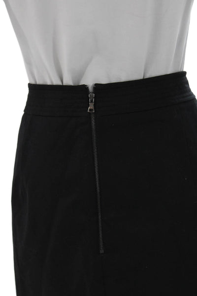 Elie Tahari Women Straight Pencil Skirt Black Cotton Knee Size 14