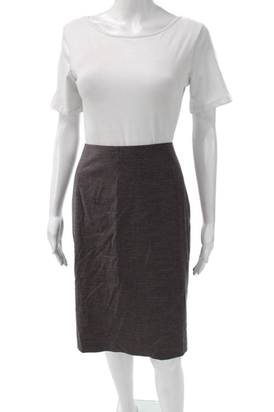 Boss Hugo Boss Womens Dark Gray Wool Straight Pencil Skirt Size 12