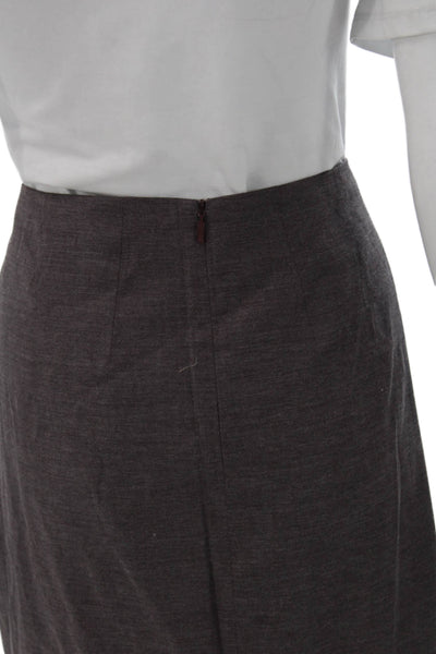 Boss Hugo Boss Womens Dark Gray Wool Straight Pencil Skirt Size 12