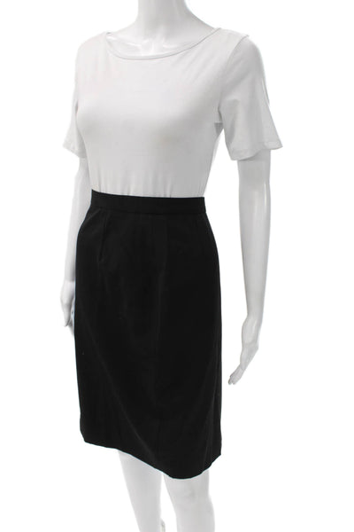Escada Womens Straight Pencil Black Wool Skirt Size 40
