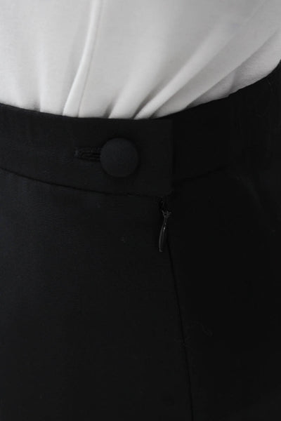 Escada Womens Straight Pencil Black Wool Skirt Size 40