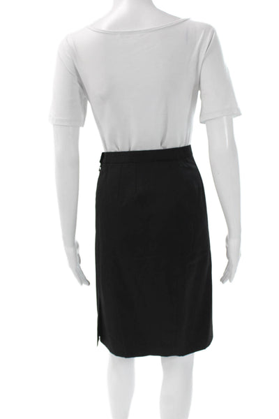 Escada Womens Straight Pencil Black Wool Skirt Size 40