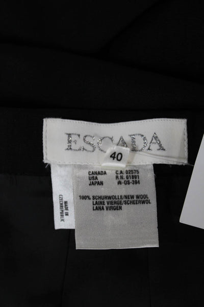 Escada Womens Straight Pencil Black Wool Skirt Size 40