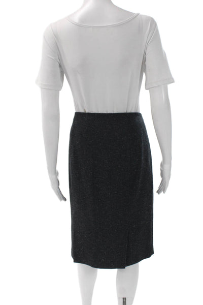 Tahari Womens Straight Pencil Skirt Dark Gray Herringbone Cotton Blend Size 14