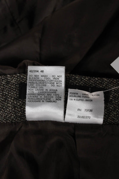 Weekend Max Mara Women Brown Herringbone Wool Straight Pencil Skirt Size 12