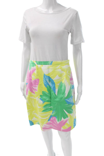 Crisca Women A-Line Floral Square Neck Short Sleeve Rayon Set Size 42