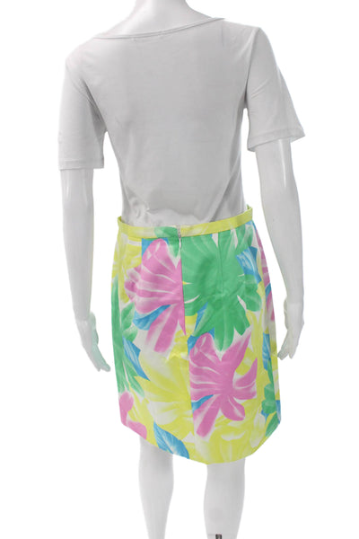 Crisca Women A-Line Floral Square Neck Short Sleeve Rayon Set Size 42