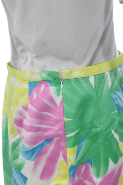 Crisca Women A-Line Floral Square Neck Short Sleeve Rayon Set Size 42